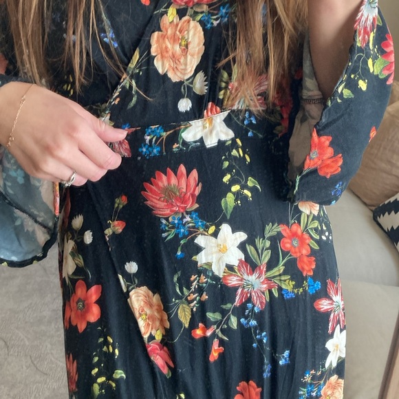 Farm Rio Madrid Floral Wrap Dress XSP - Picture 2 of 4